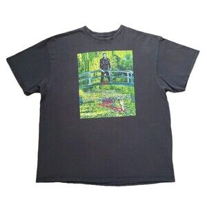 Halloween Michael Myers Monet Parody Size 2XL Mens Faded Black Horror T-Shirt